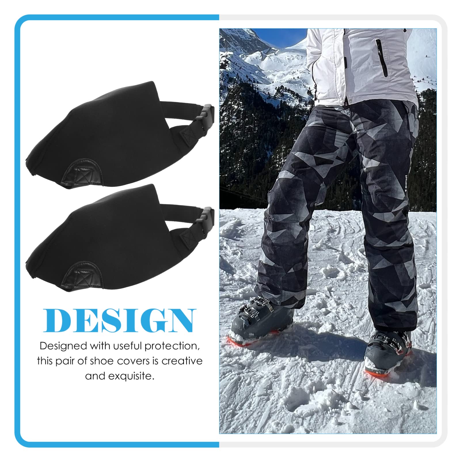 5pares Cubiertas De Calzado Impermeables y Anticongelantes para Esquí Polainas Resistentes Al Viento y Duraderas Protector De Zapatos para Actividades Al Aire