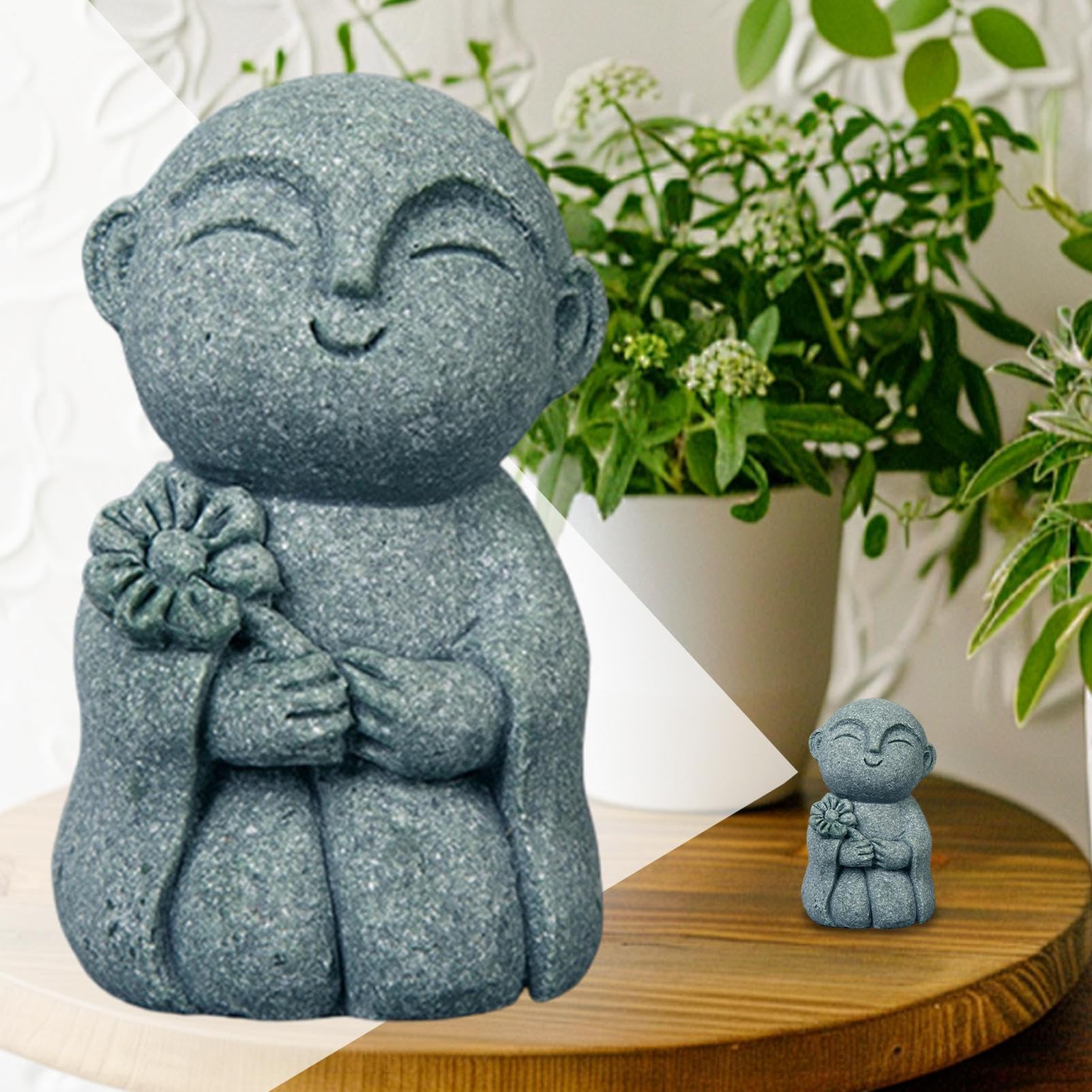 Figurines de Bouddha en Pierre pour Jardin, Sculpture Bouddhiste Spirituelle