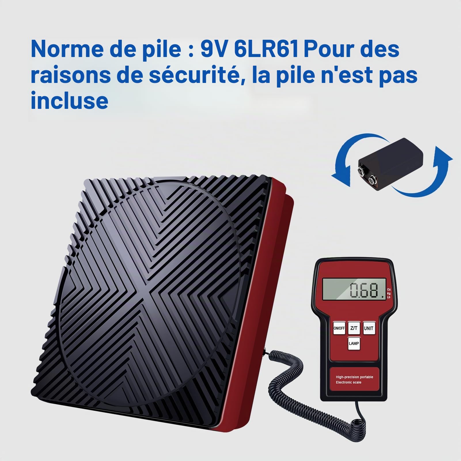 Balance électronique pour réfrigérant, 100 kg, balance de charge de réfrigérant électronique, Convient aux balances fréon R32 et R454B, balance de récupération pour CVC, AUTO AC (ACS-100A)