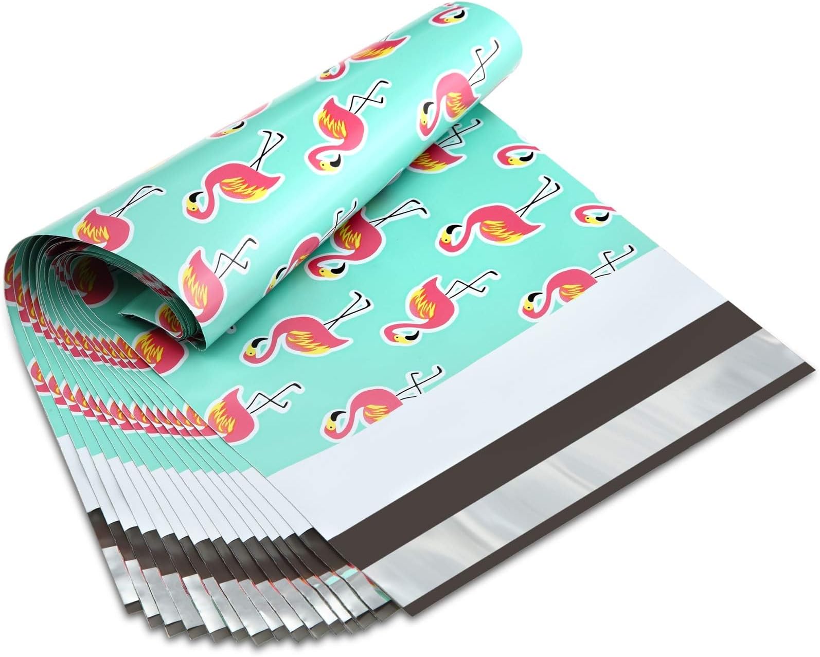 UCGOU Poly Mailers 6x9 Inch Flamingo Designer 100 Pack Patterned #1 Shipping Bags Mailing Envelopes Self Seal Waterproof and Tear Proof Boutique Postal Small Business for Jewelry and More