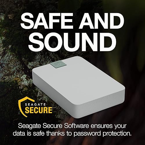 Miniatura 8 de Seagate Ultra Touch HDD - Disco duro externo de 5 TB - 0.591 in, gris guijarro, material reciclado posconsumo y Mylio, servicios de rescate