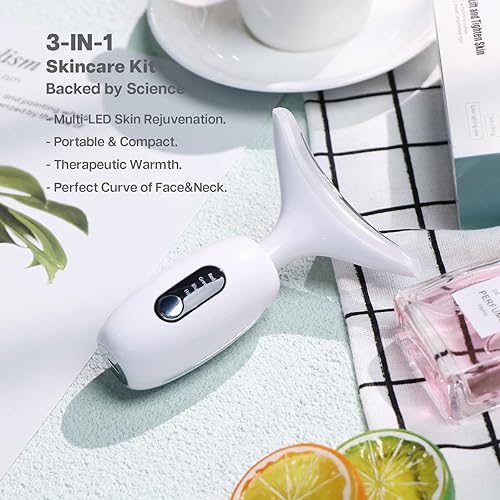 Miniatura 4 de VRAIKO Masajeador facial para mujer, masajeador facial portátil con calor de 107.6F, 3 modos de masaje y vibración, para rejuvenecimiento de la