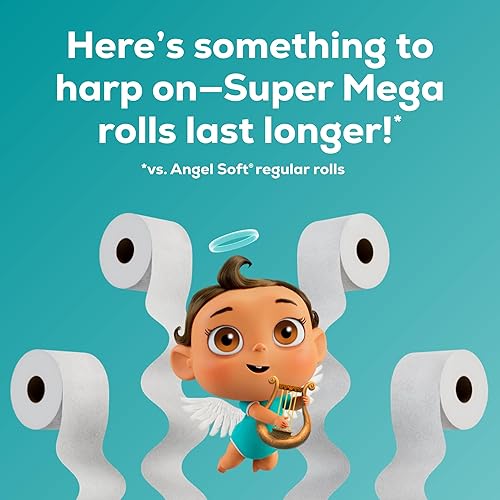 Miniatura 14 de Angel Soft Papel higiénico, 4 megarrollos = 16 rollos regulares, papel higiénico suave y fuerte