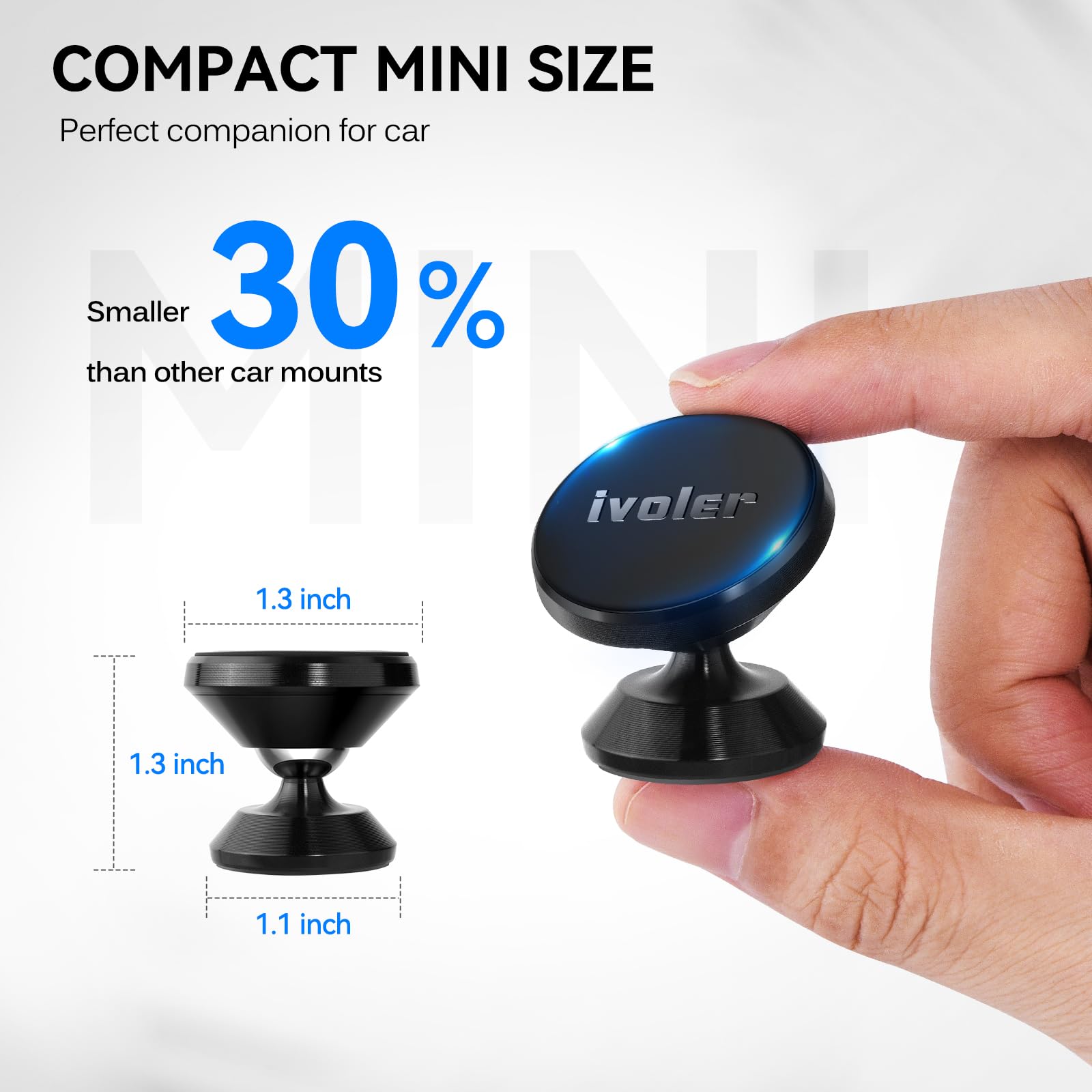 Supporto Telefono Magnetico Per Auto Supproto - Pieghevole Con Rotazione 360° - Altezza Regolabile - Base Adesiva E Magneti N50 - Colore Nero