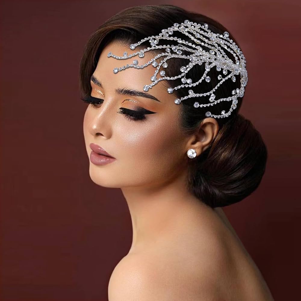 Crystal rhinestone headband updo