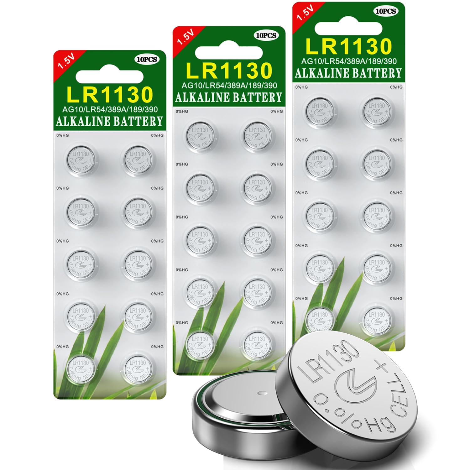 GutAlkaLi 30 Stück AG10 LR1130 1.5V Alkaline Knopfzelle Batterien Ohne Quecksilber