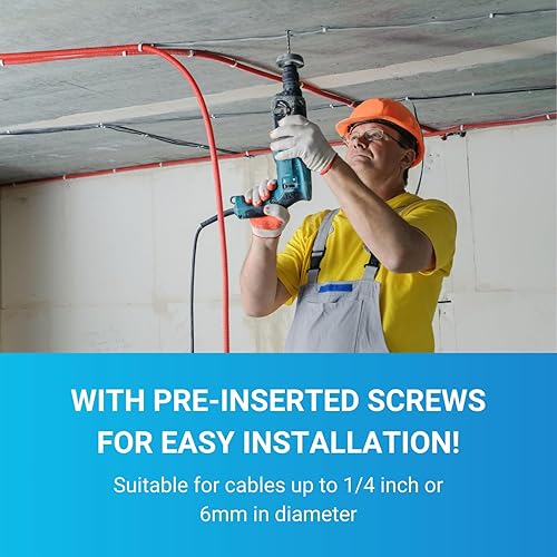 Miniatura 13 de STEREN Clips coaxiales para cables - Soporte para cables - Clips de alambre - Clips laterales para colgar - Soporte de cable para escritorio