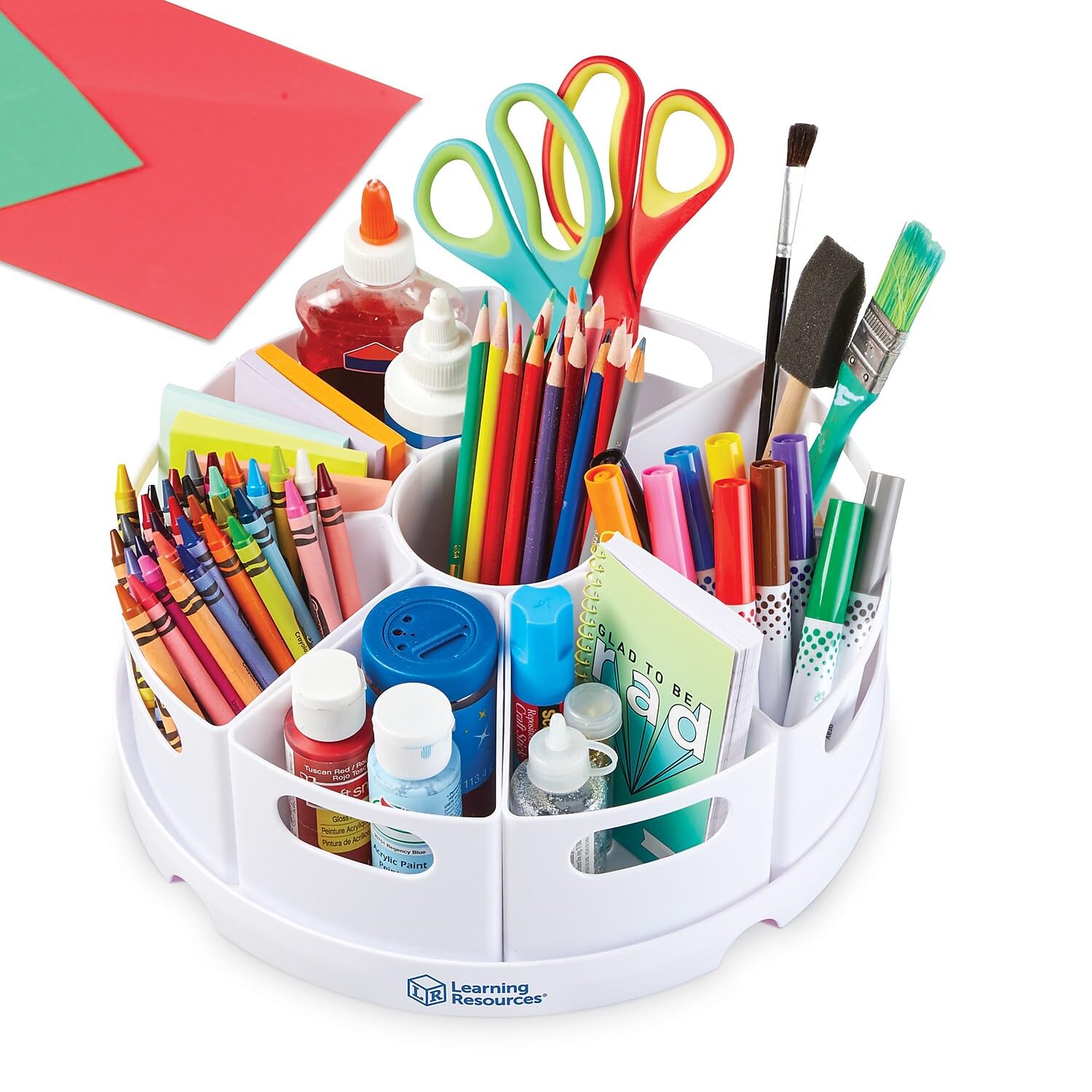 Learning Resources Organizador Create-a-Space (Blanco), de Material de papelería, el Aula y para el hogar, Material plástico Que se Limpia pasando un Trapo, Set de 10 Piezas
