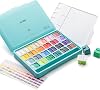 HIMI Twin Cup Jelly Gouache Paint Set 48 Colours 12 g Jelly Cup Design Non Toxic Paint for Canvas and Paper Art Supplies for Professionals (Green Case)