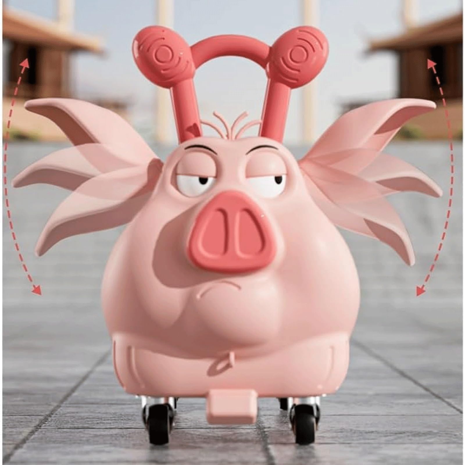 Wiggle Car Cichy Hulajnoga Wiggle Hulajnoga Wiggle Słodki Świnka Rowerek Biegowy Jeździk Pchacz z Muzyką Dziecięcy Wiggle Car Unisex Chłopcy Dziewczynki(Wiggle Car With Music)