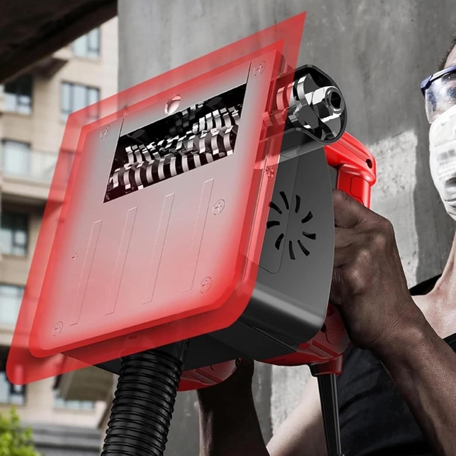 Elektryczna skrobakarka do ścian z regulacją prędkości | Silnik o mocy 1200 W do usuwania starej farby i tapet, regulowana głębokość skrawania (0–5 mm), ostrze ze stali stopowej