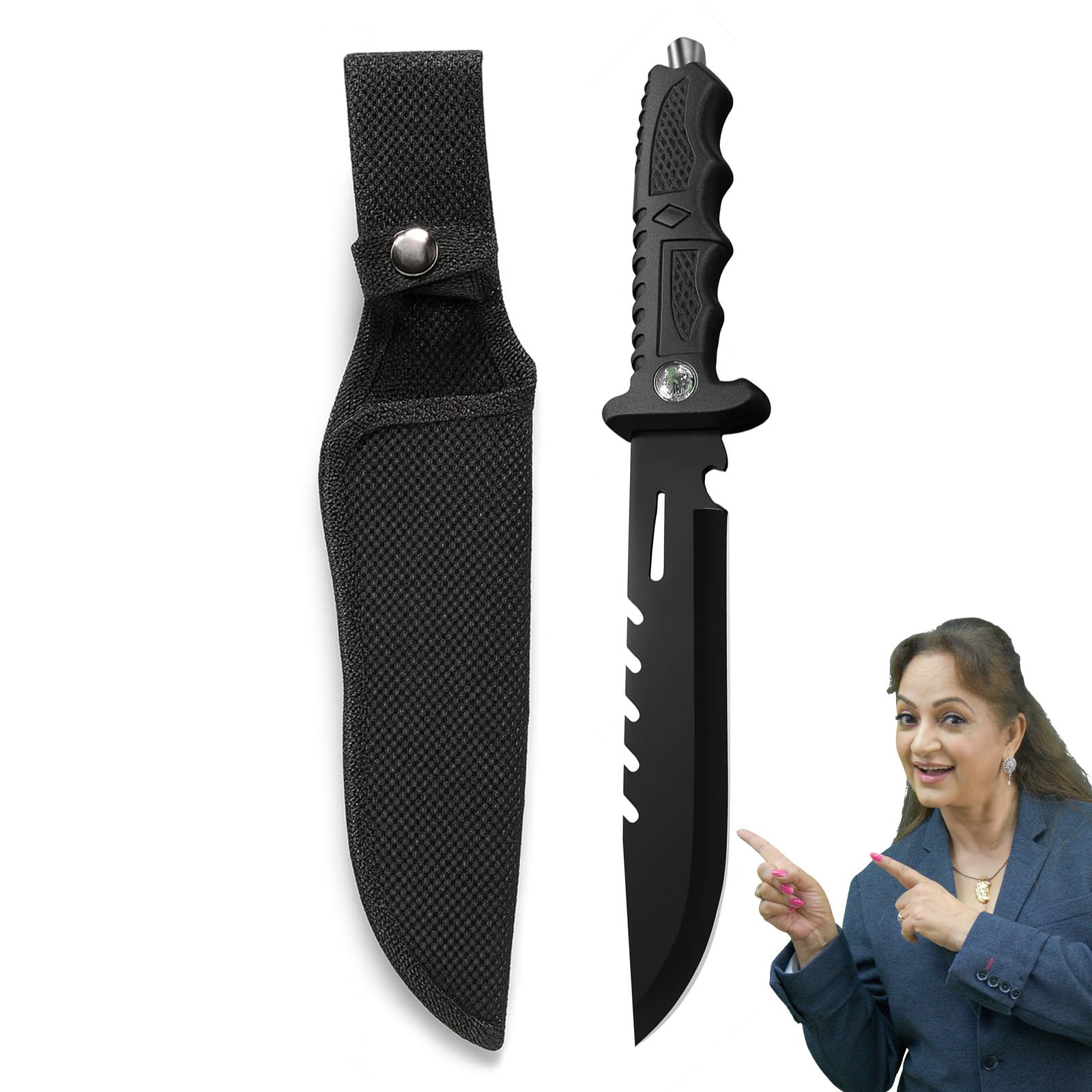 PANCA Premium Carbon Steel Kitchen Knife with Protective Cover | Sharp Utility Knife for Cutting Fruits, Vegetables & Meat | Rust-Resistant Black Culinary for Home & Kitchen Use (Set of 1)