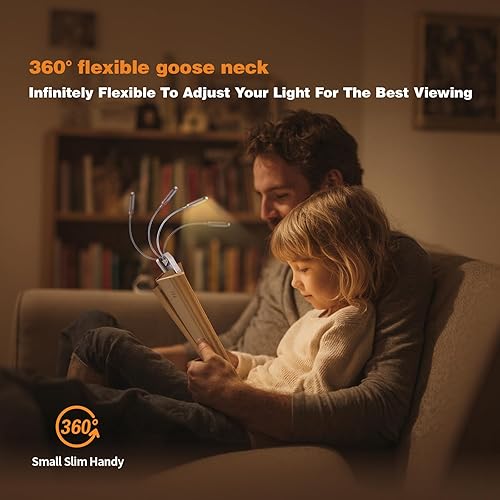 Miniatura 152 de VAVOFO Luz de lectura recargable con clip, 7 LED con 3 temperaturas de color, 9 niveles de brillo, luces de libro para leer en la cama con indicador