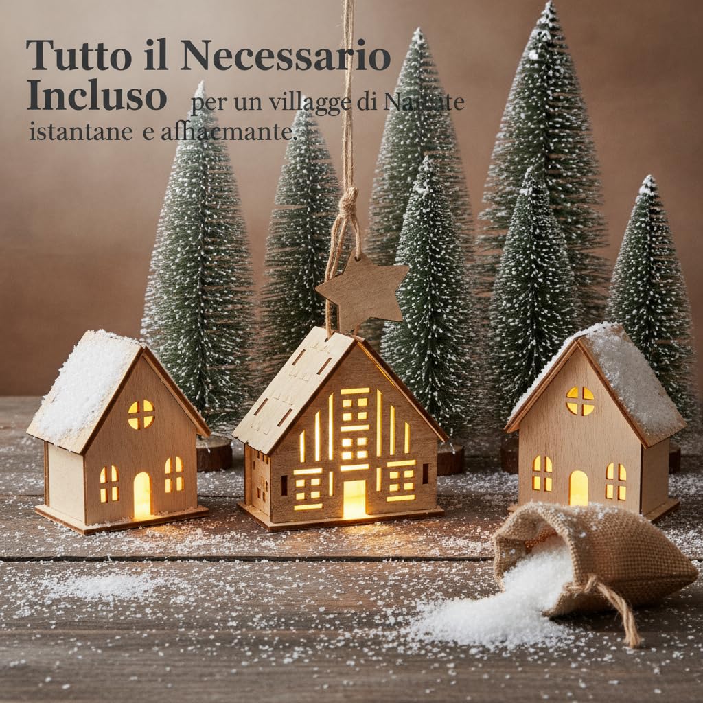 in Legno Luminosa, Set decorativo natalizio composto