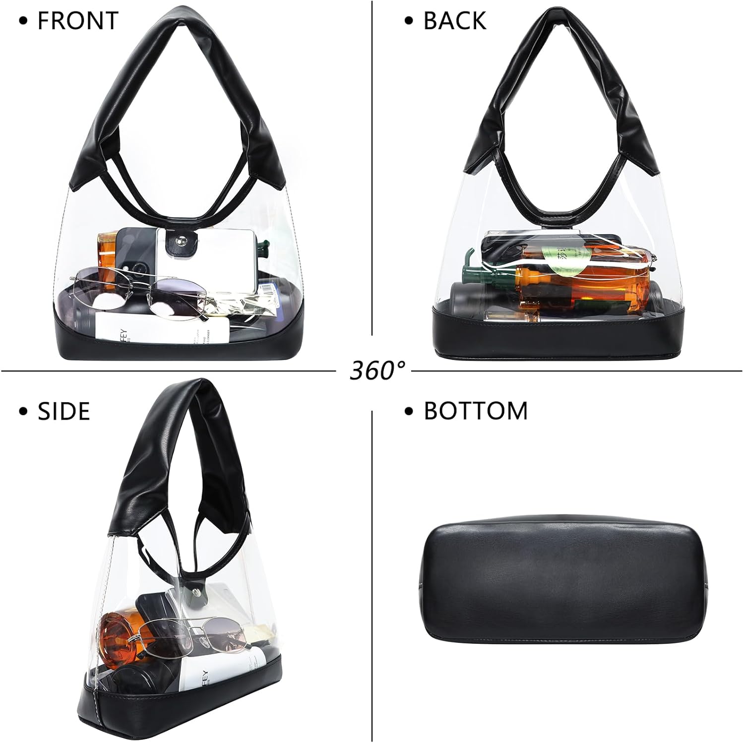 Clear Bag for Stadium Events, cute Clear Purses for Women, Stadium Approved Handbag