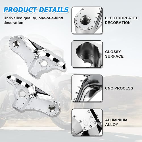 Miniatura 2 de Kit de bloques de bajada trasera de motocicleta de 2 pulgadas para Harley Davidson Touring Street Glide 2002-2023 (cromado)