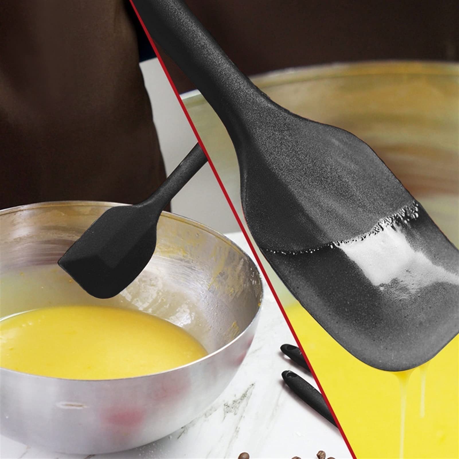 Spatule Patisserie 6pcs Silicone Spatules Crème Crème Crème Crème à huile Résistant à la chaleur Brosse à huile antiadhésive ustensile de cuisine à pâtisserie Spatule de Cuisine ( Color : Black )