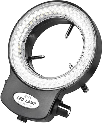 Miniatura 7 de Luz LED para microscopio, anillo de luz LED, 144 cuentas LED, brillo ajustable, fuente de luz para cámara de microscopio estéreo (enchufe de EE. UU.