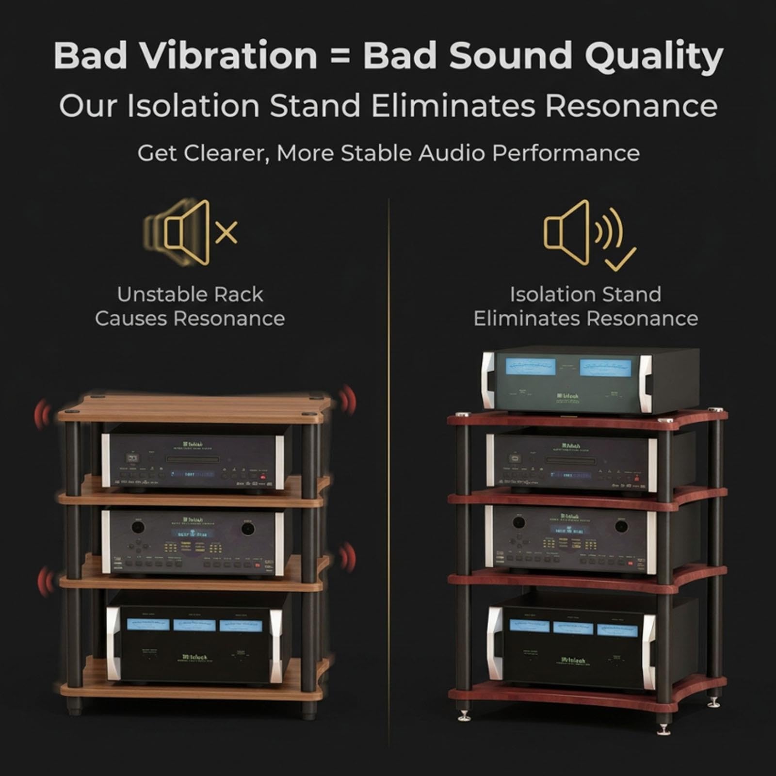 Mueble Hifi Modular Soporte Componentes Audio AV Estantería Multinivel