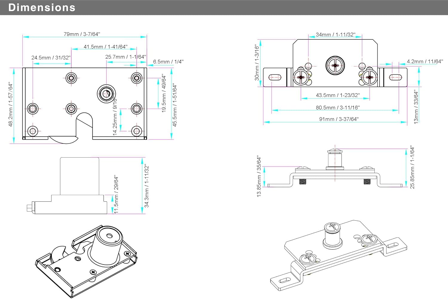 UHPPOTE 12VDC Dedicated Electric Hook Lock Fail Safe for Sliding Rail Door and Window
