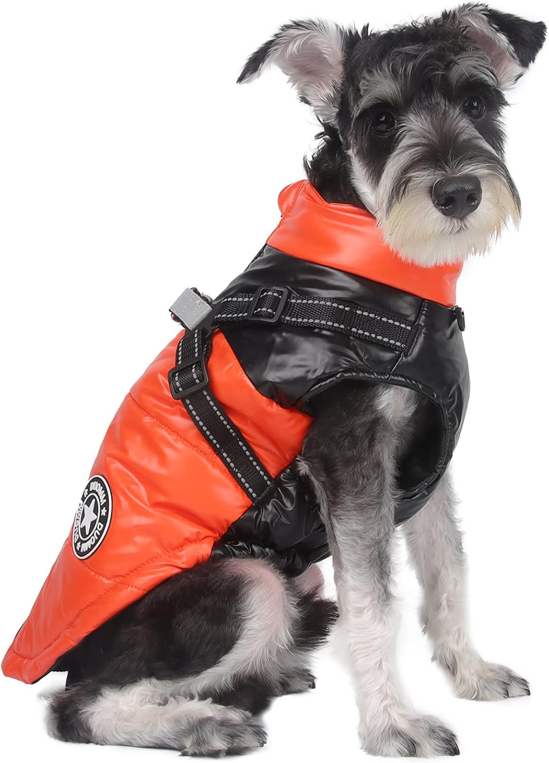 BAEJMJK Dog Reflective Winter Coat with Harness Warm Cold