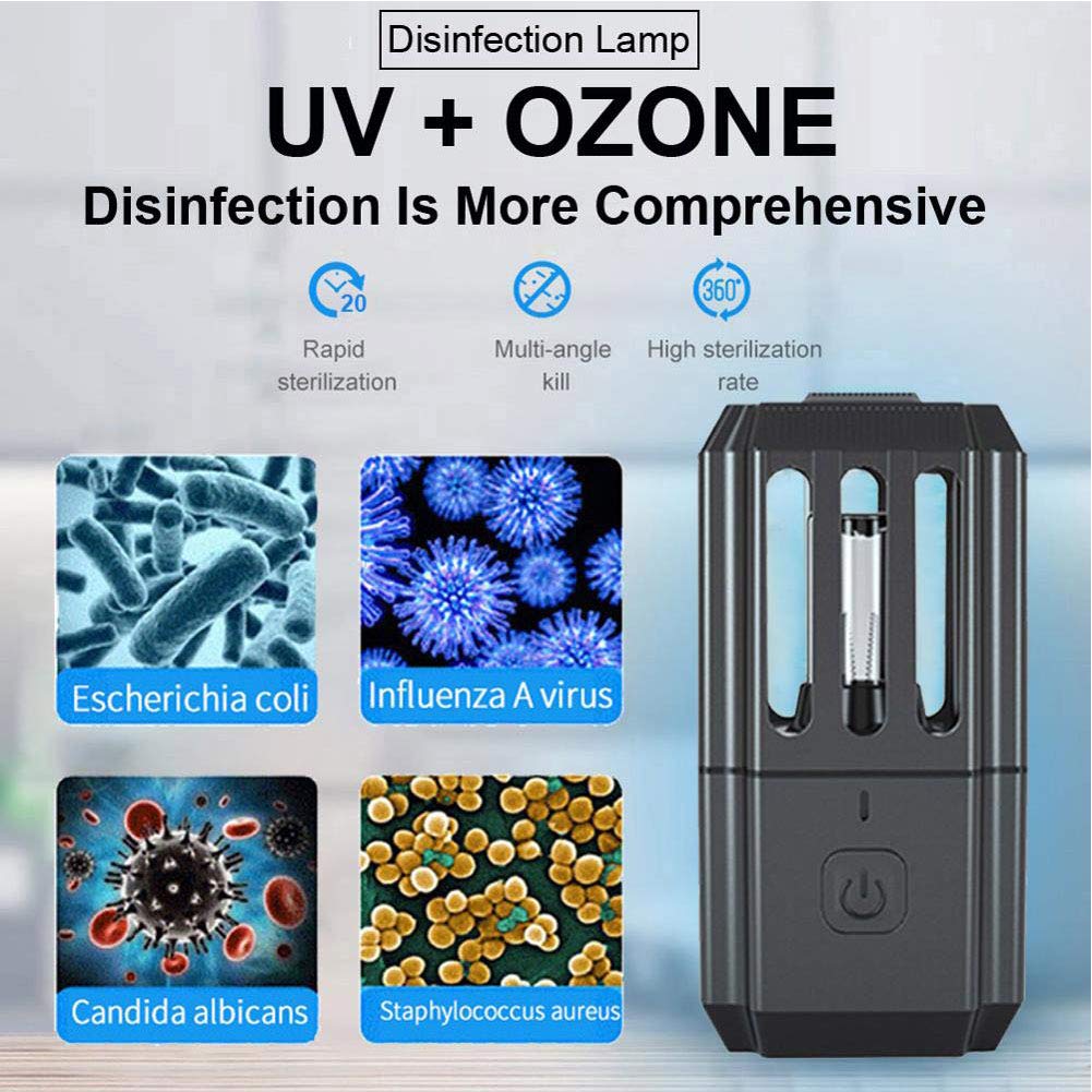 Faucet Lámpara de germicida Ultravioleta Ozono, hogar Coche portátil USB de Carga UV lámpara de germicida esterilización Interior Mini UVC