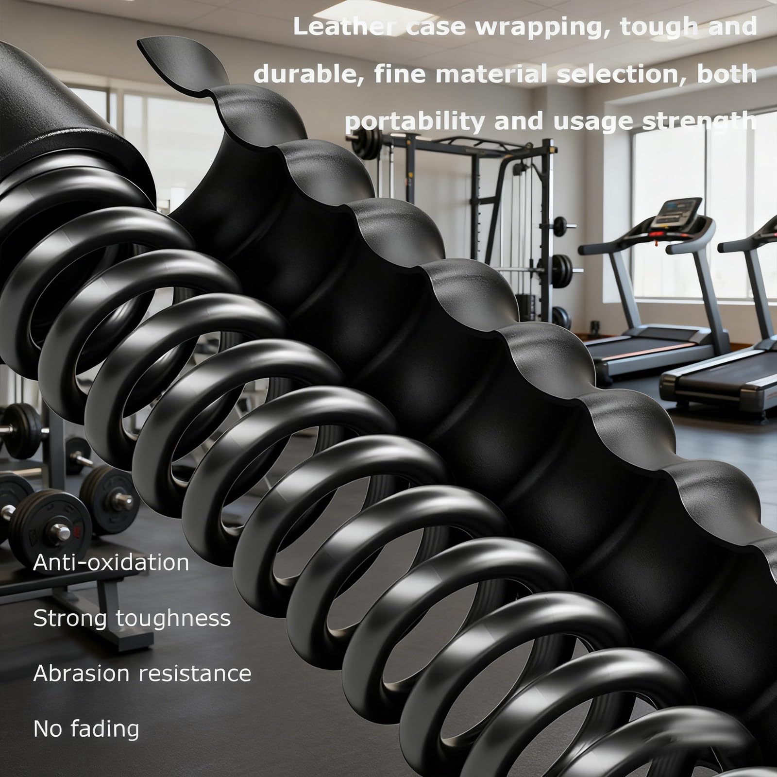 Lot de 2 cordes de combat pour salle de sport à domicile, cordes de combat lestées sans corde, équipement d'entraînement portable et silencieux pour tonifier tout le corps, brûler les graisses et