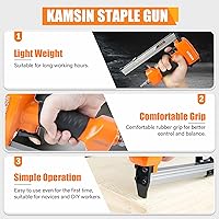Vista 3 de #8016K - Grapadora de alambre fino para tapicería de calibre 21, grapas de corona de 1/2 pulgadas, pistola de grapas de tapicería eléctrica de 1/4 a