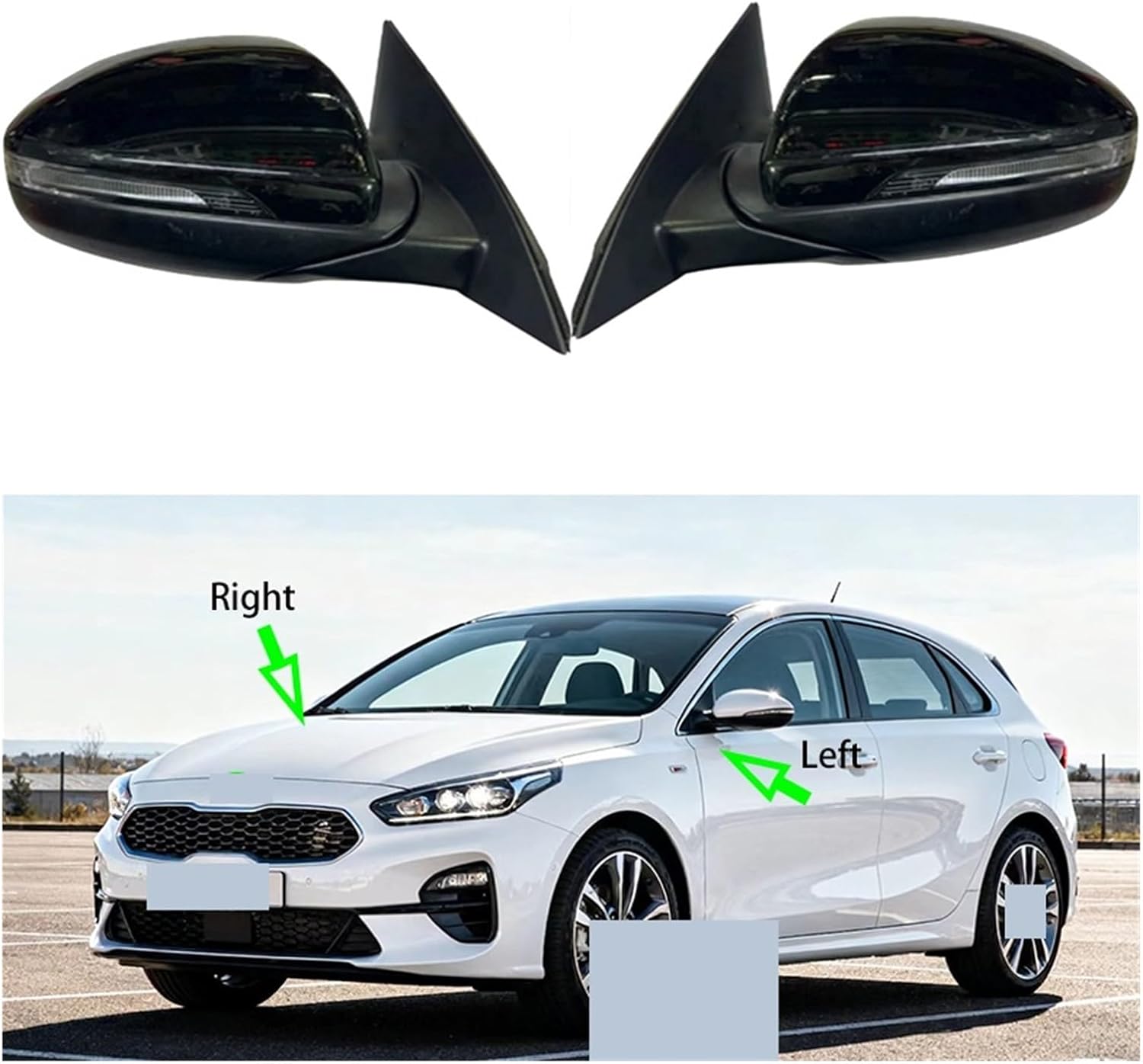 Compatible For KIA Ceed 2019 2020 2021 2022-2024 Car Accessories Auto Side Rearview Mirror Assembly Electric Folding Turn Signal Blind Spot(Right D)