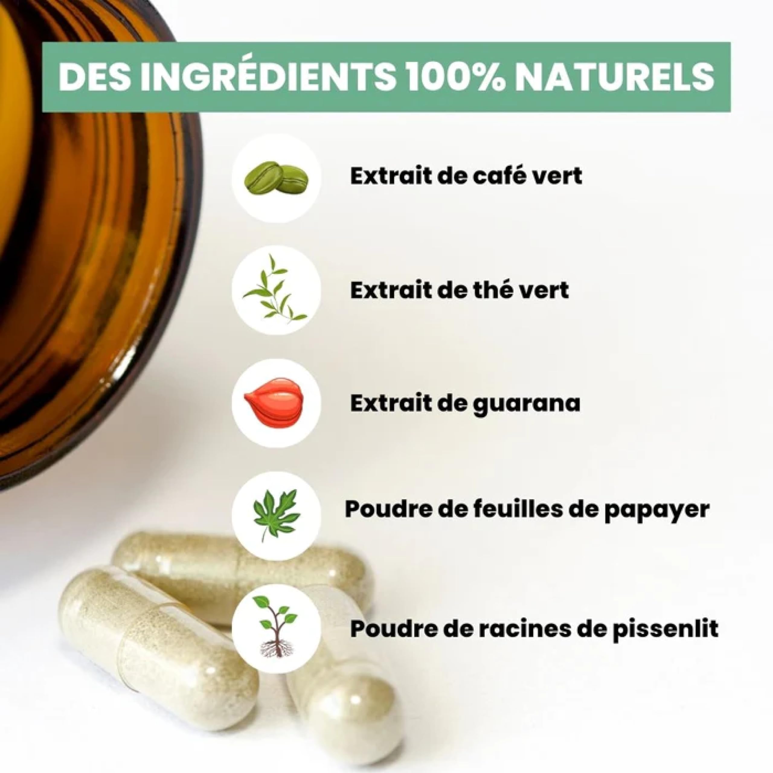 VITAMINES FIT | Affine la silhouette | Purification et Détoxification | Objectif fit | Extrait de Café Vert | Infusion de Thé Vert | Produit en France
