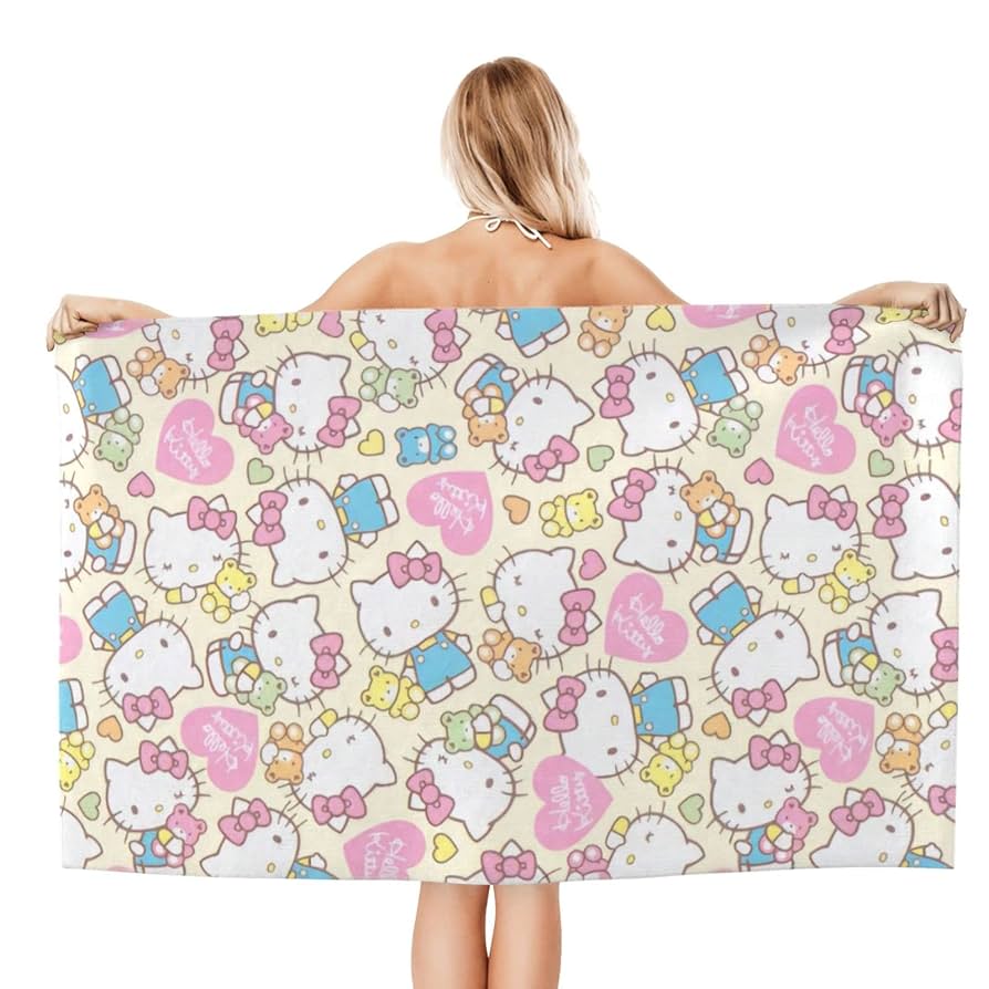 Amazon｜ハローキティ (5) マイクロファイバー バスタオル 大判