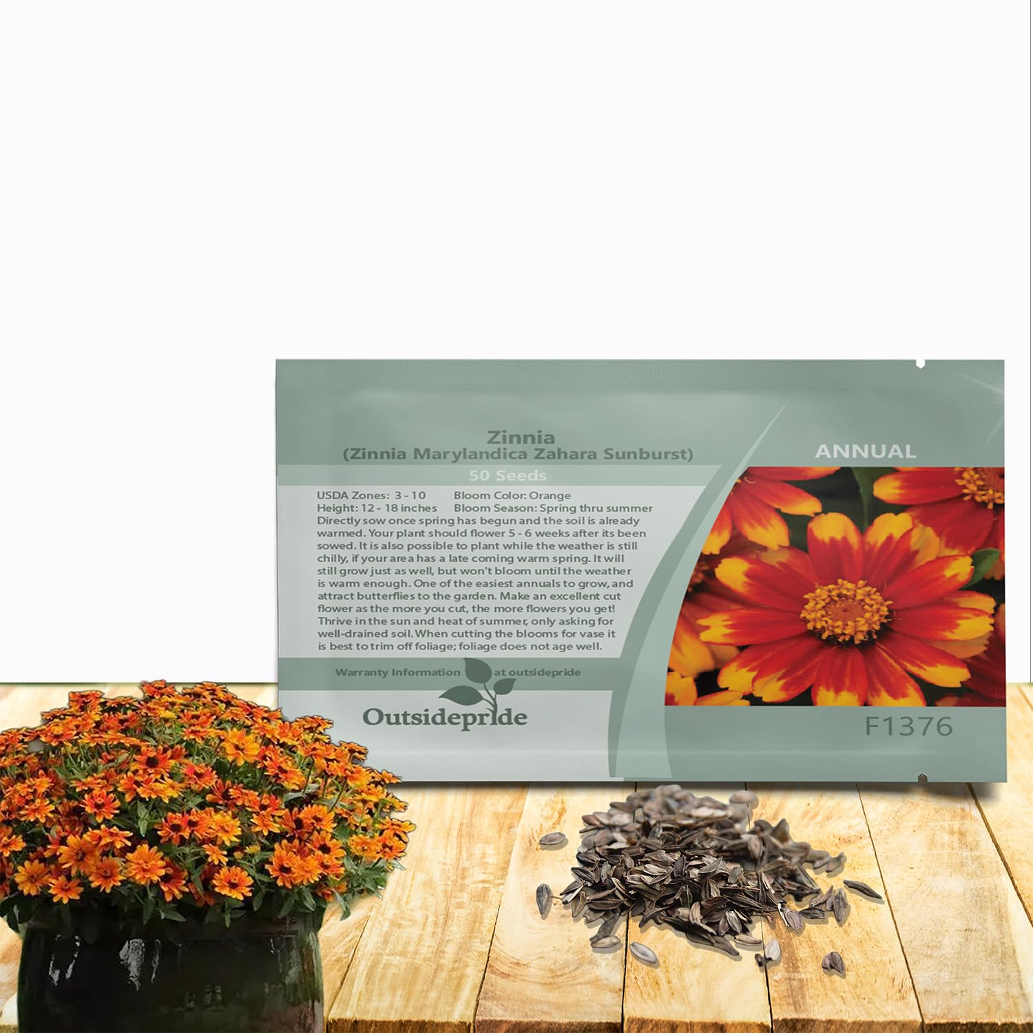 Zinnia Marylandica Zahara Red Sunburst Flower Seeds