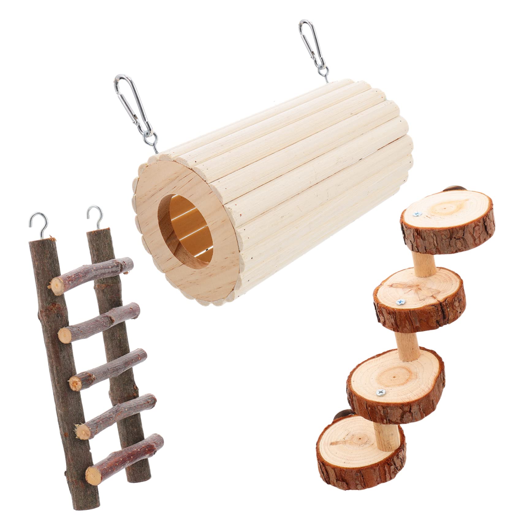 Sosoport 3stücke Teiliges Hamster Holzspielzeug Set Kletterleiter Tunnel Für Kleintiere Für Hamster Und Meerschweinchen Fördert Spiel Und Im Käfig