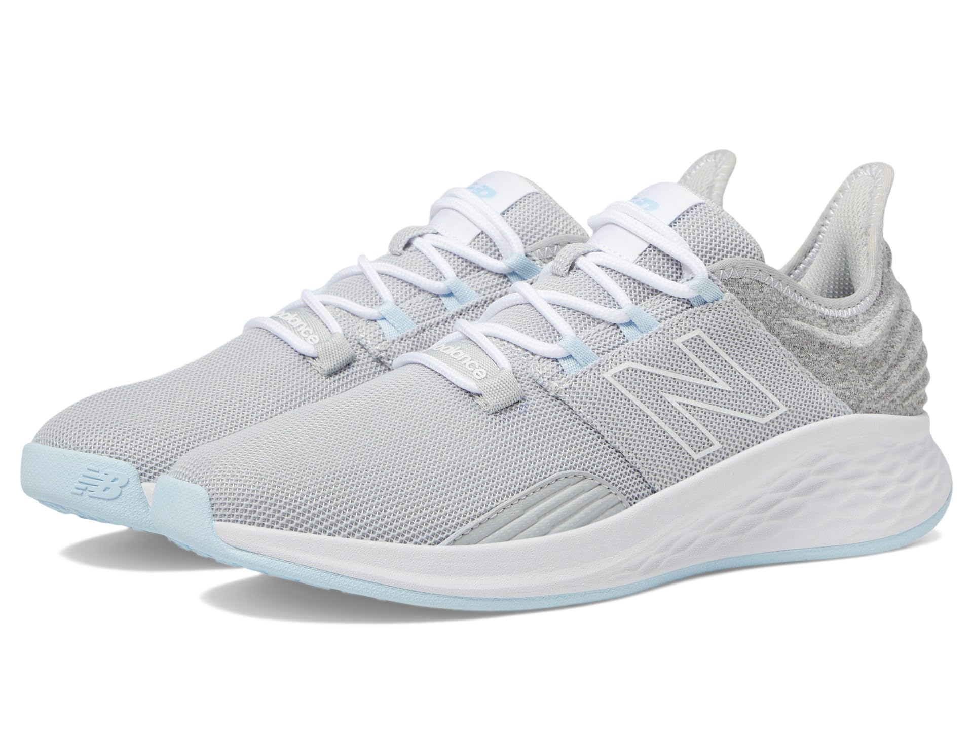 New Balance Women's Fresh Foam ROAV Golf Shoe, Grey/Blue, 7.5