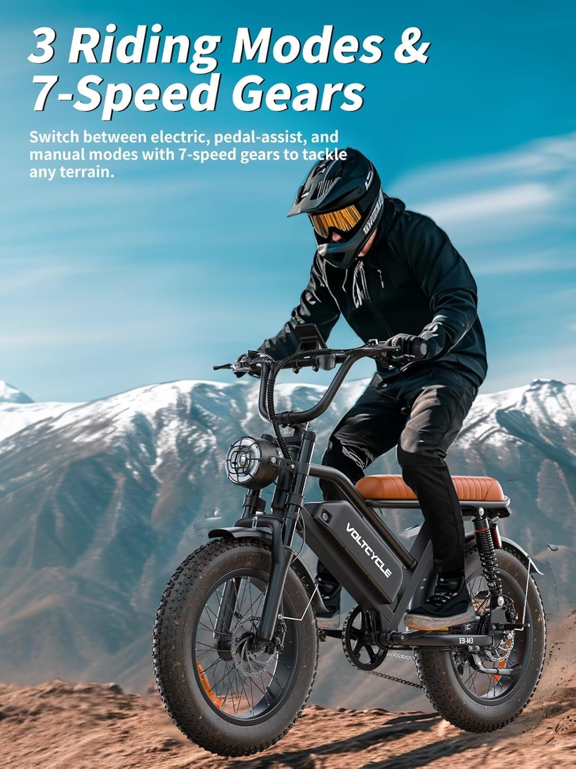 Electric Bicycle for Adults 750W Motor 21MPH 50 Miles Removable 48V Battery, 20/16"x4.0"Fat Tire Dual Disc Brakes, ebike Suitable for City Commuting