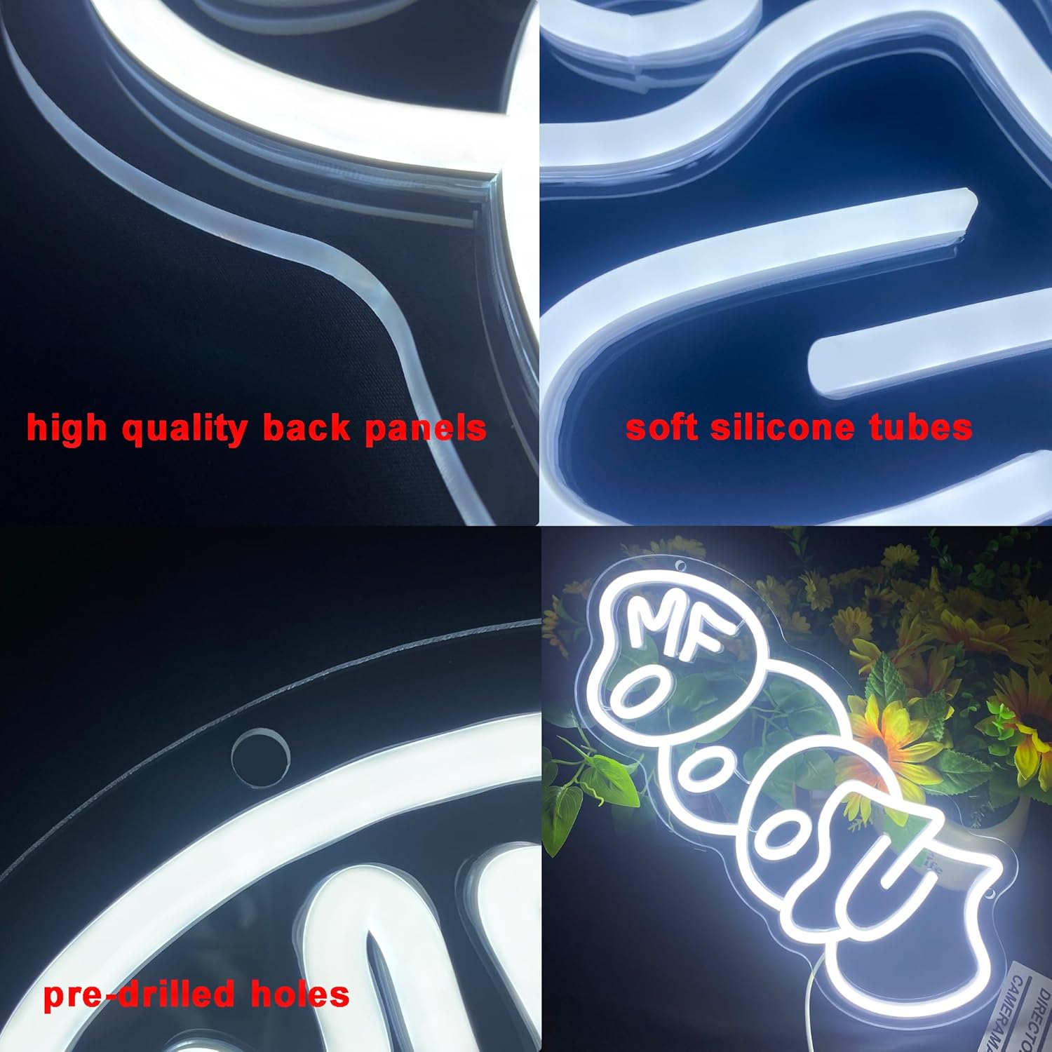 Symone Mf Doom Neon Signs, USB Powered Dimmable LED Neon Light Classic Hip Hop Decor, for Bedroom Music Lovers Urban Chic Modern Studio Decor, Personalized Gifts for Music Lovers(16.1 * 6.7 in) - Image 7