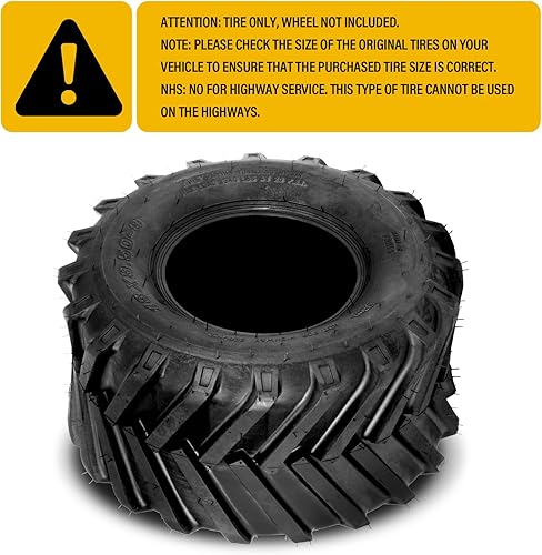 Miniatura 9 de SUNROAD Neumáticos de tractor para cortacésped de 18 x 9.50-8 de 18 x 9.50 x 8 189.50-8 para césped y jardín, neumáticos para carrito de golf, sin