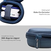 Vista 4 de LTGEM - Funda de oxímetro de pulso azul compatible con oxímetro de pulso Bluetooth de la yema de los dedos, monitor de oxígeno en sangre (solo funda)