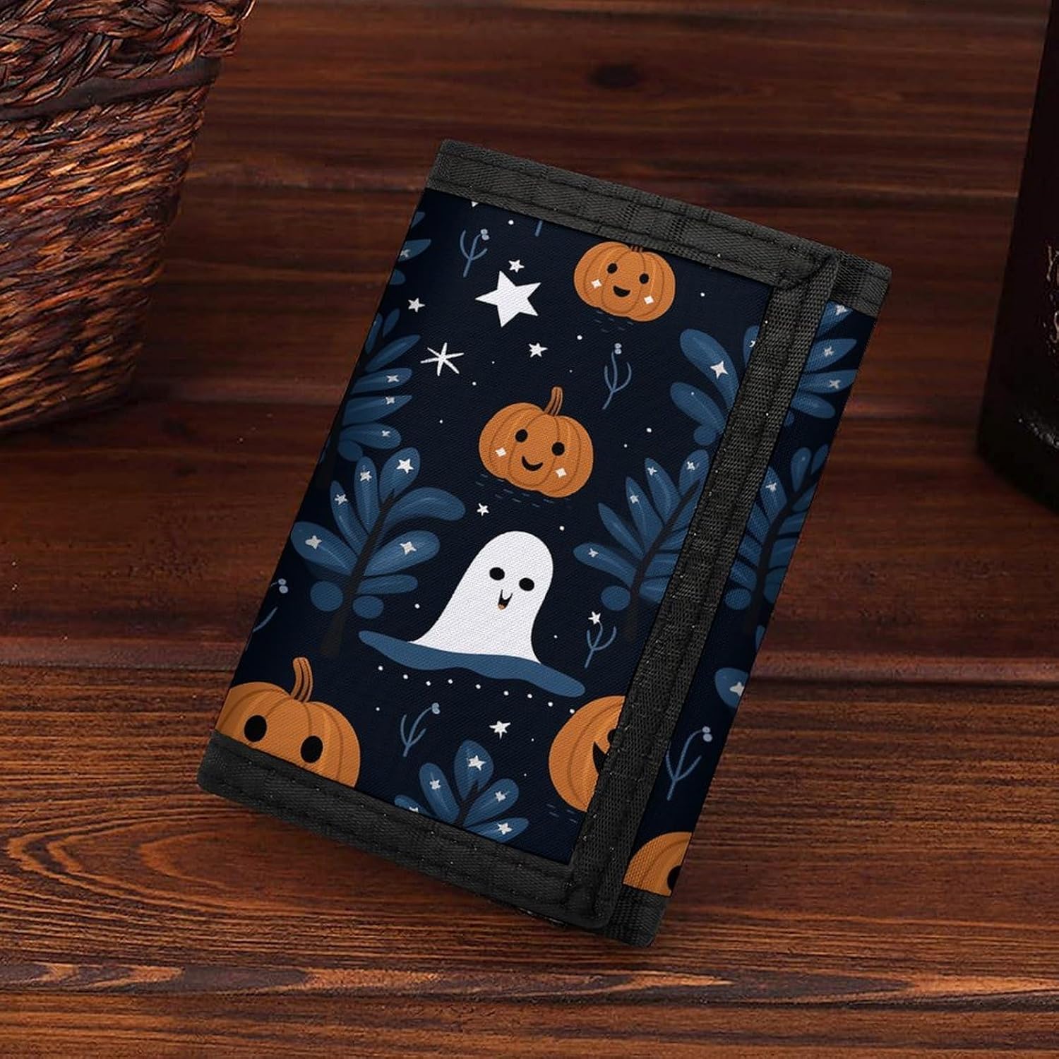 Cartoon Pumpkin Head Trifold Wallet Coin Purse
