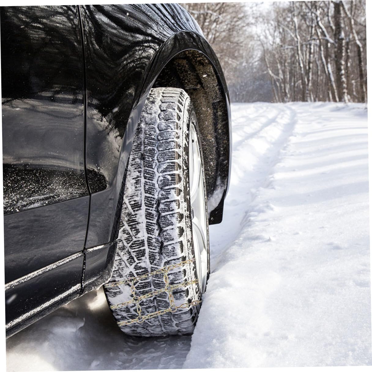 2pcs Automotive Snow Tire Chains Anti-skid Rapid Response Ice and Snow Traction Chains for Car Suv Winter Driving Safety