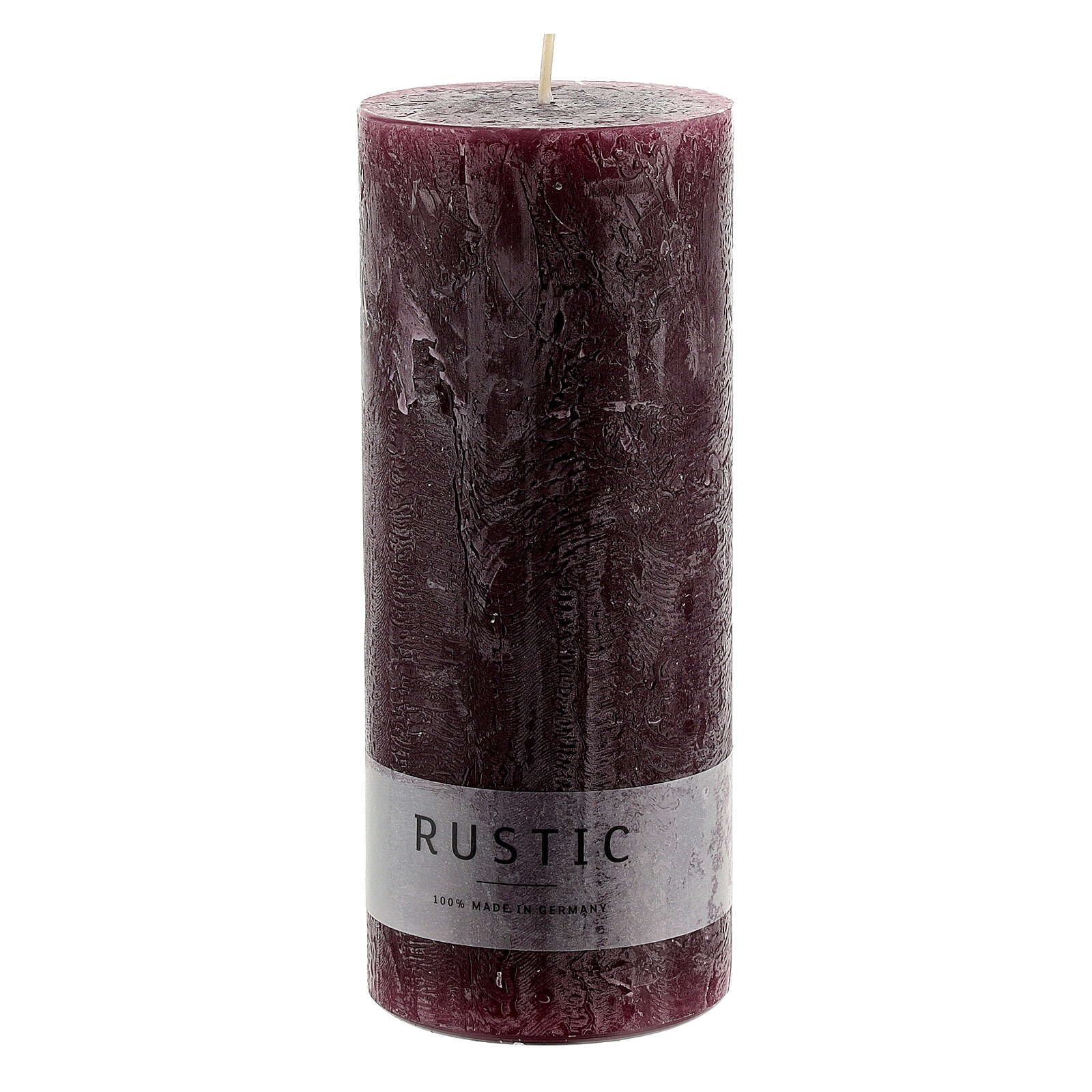 Matt Purple Rustic Candle, Set of 4, 170x70 mm