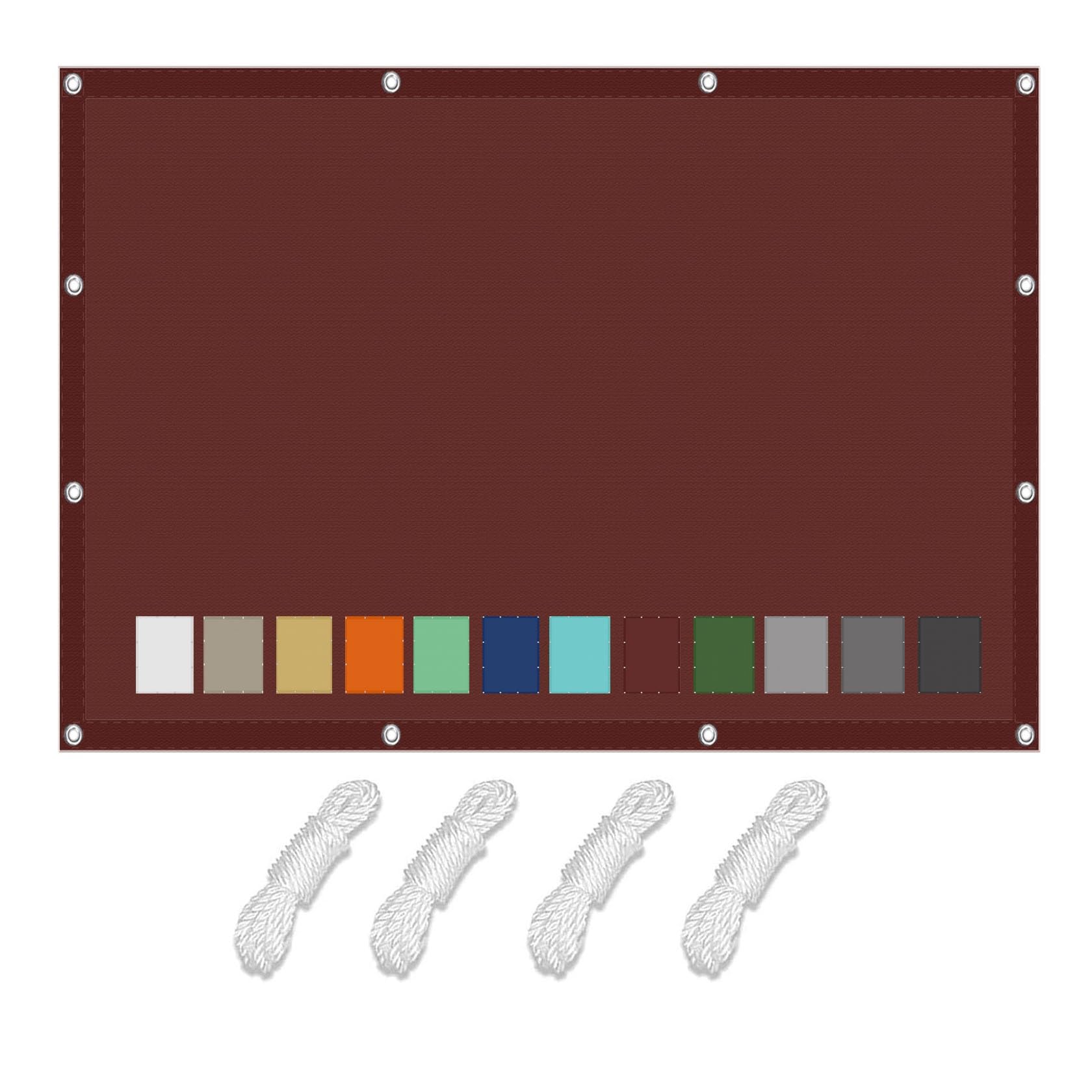 Voile d'ombrage imperméable 4.5x4.5m rouge brique pour terrasse