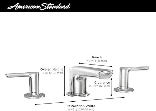 Miniatura 3 de American Standard 7105857.243 Studio S Grifo de caño bajo con manijas de palanca, negro mate