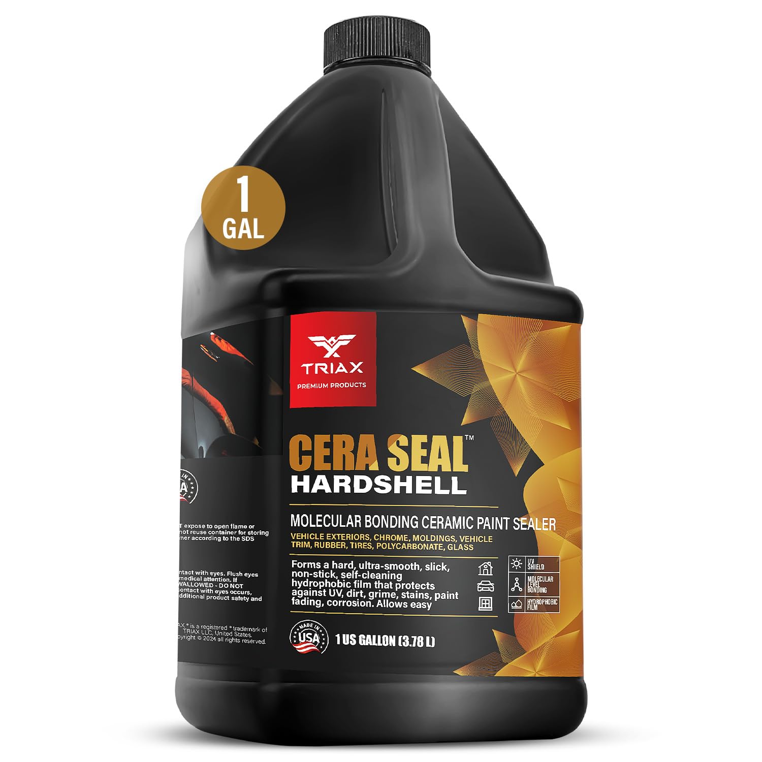 TRIAX Nano Ceramic Paint Sealer & Protector - Hardshell Cera Seal Nano and Protector - Deep Reflective Shine - 100% Hydrophobic - UV Shield - Scratch