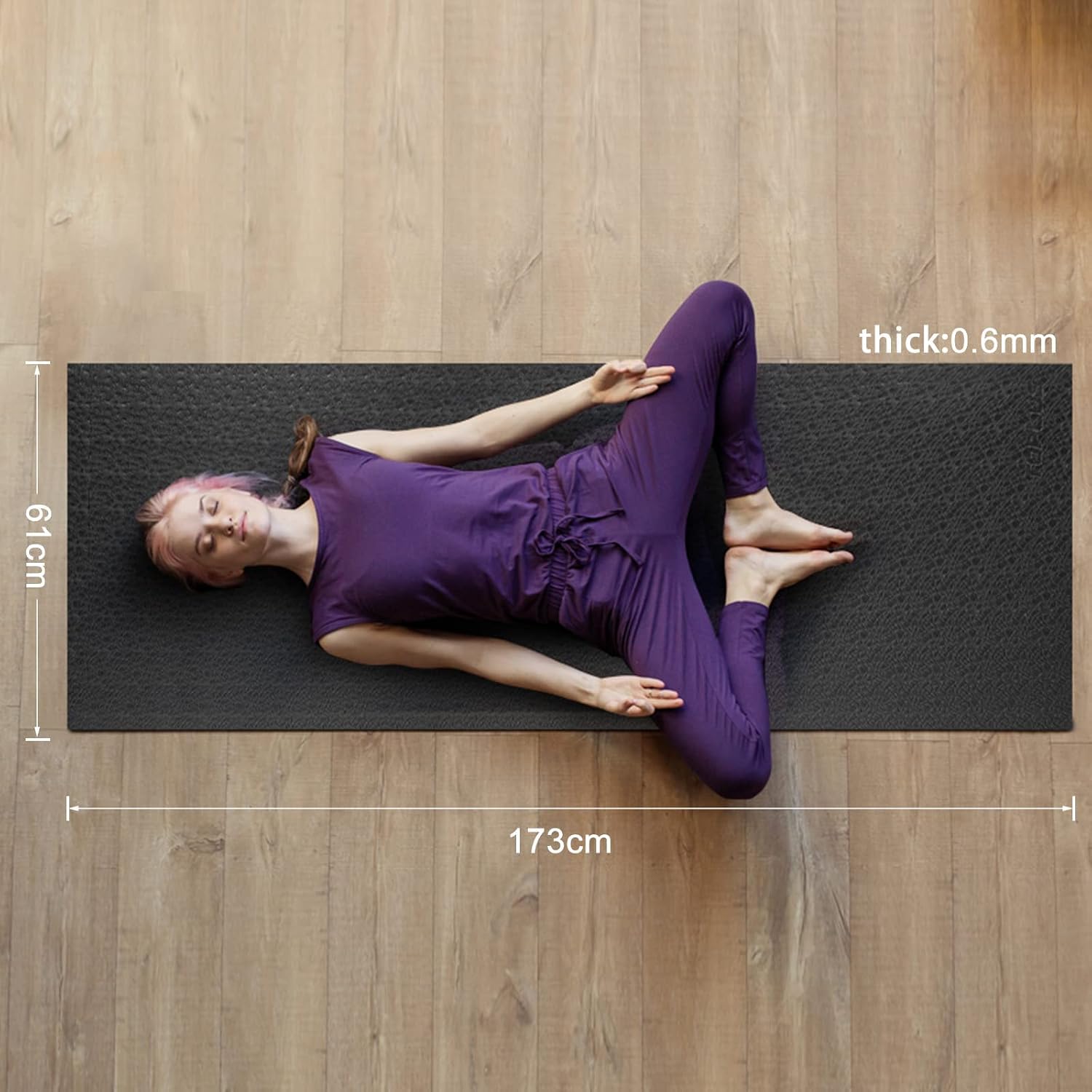 Yoga Mat, Premium 1/4 inch Imprint Non Slip Extra Thick Fitness & Exercise Mat with Carrying Strap, Workout Mat for All Types of Yoga, Pilates and Floor Exercises