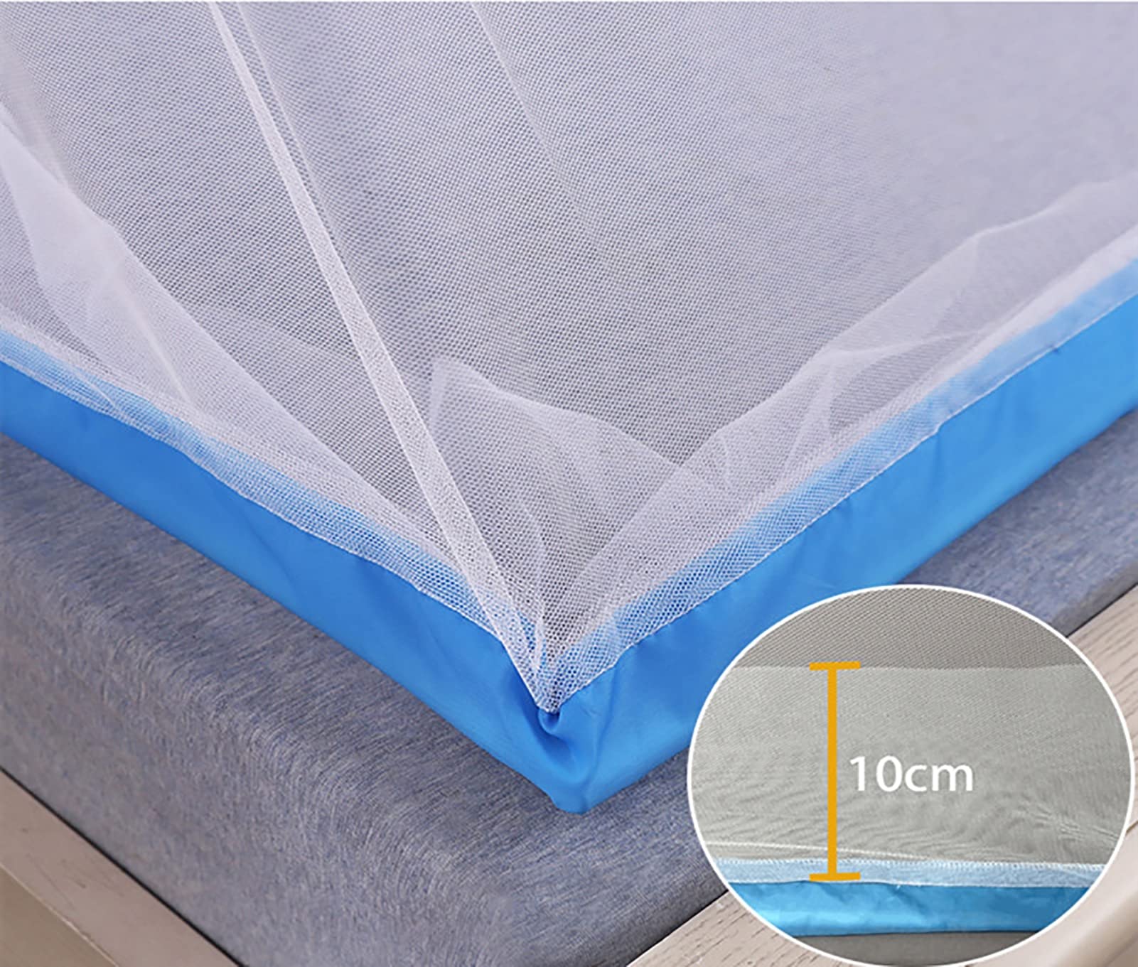 Zanzariera Pieghevole Portatile per Letto a baldacchino, zanzariere da Viaggio Portatili, Tenda da Campeggio Pieghevole per zanzare,Blu,80x190cm