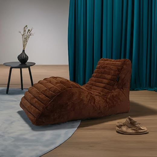 Mollismoons Fur Bean Bag Chair - Brown Coffee