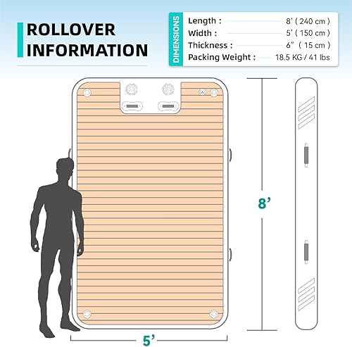 Miniatura 4 de Balsa flotante inflable de plataforma con escalera y bomba de aire eléctrica, 8 x 5 pies, la mejor alfombra de agua flotante, muelles flotantes
