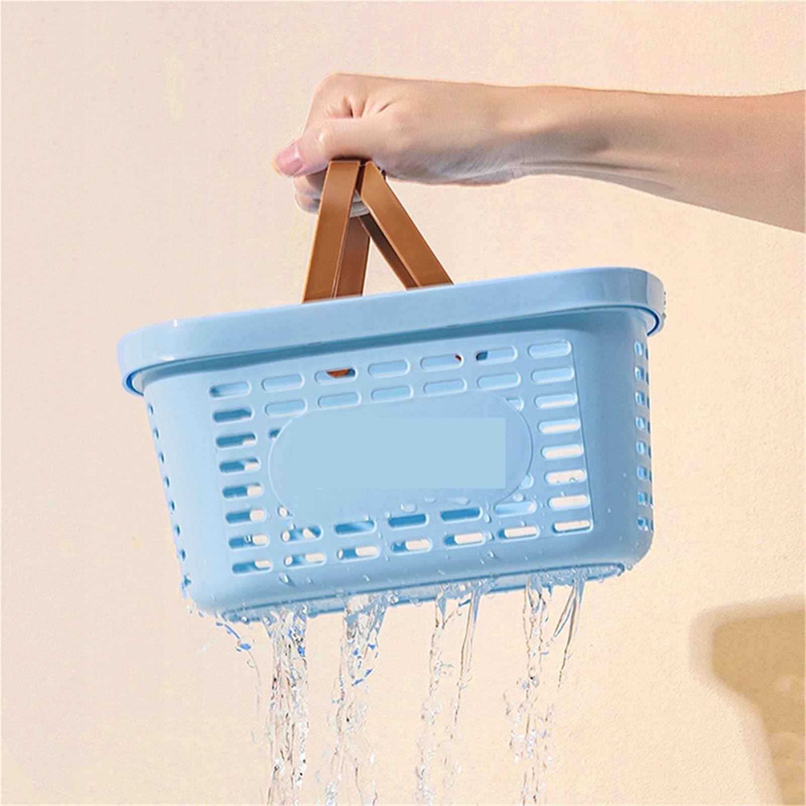 Cesta de drenaje plástico for baño y artículos higiene Personal, cesta almacenamiento con mango grueso, baño/ducha, 2 uds Para Ducha(Color2)