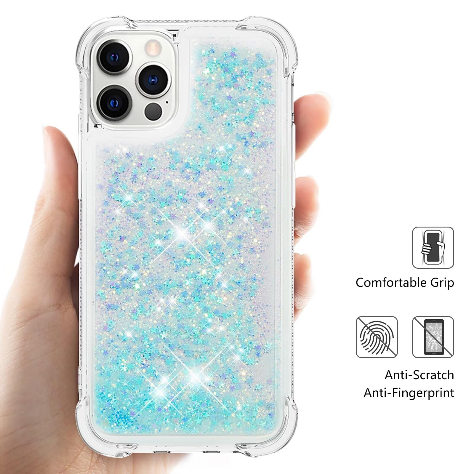 HAOFUGUI Cover Magnetic Con Glitter Per Xiaomi Redmi 13C 4G - Custodia In Silicone Con Supporto E Magnete, Viola Brillantini